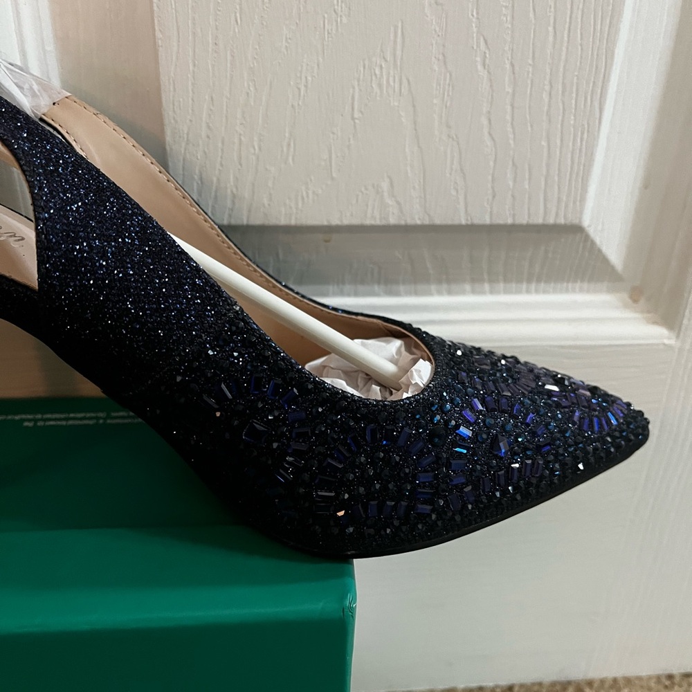 Lauren Lorraine/Rachel NWT Women's Navy Glitter Hi- Heels size 7 - Picture 4 of 5